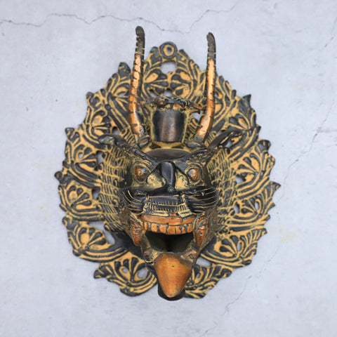 Antique Brass Yamantaka Face Mask Wall Hanging