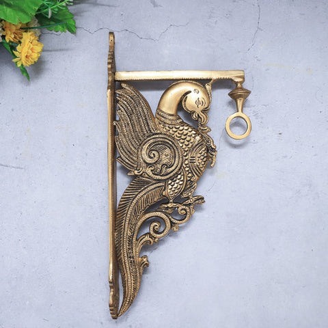 Brass Parrot Wall Hanging Bracket (Hook)