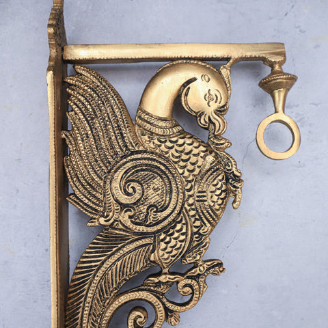 Brass Parrot Wall Hanging Bracket (Hook)