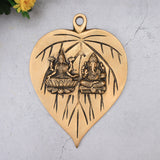 Brass Ganesh & laxmi Wall Hanging On Leaf