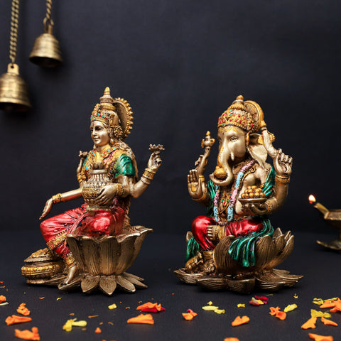 Resin Ganesh Laxmi Statue