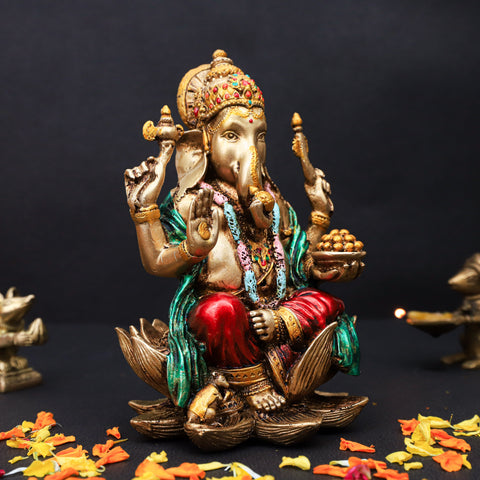 Resin Ganesh Laxmi Statue