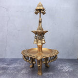 Brass Peacock Oil Lamp Stand