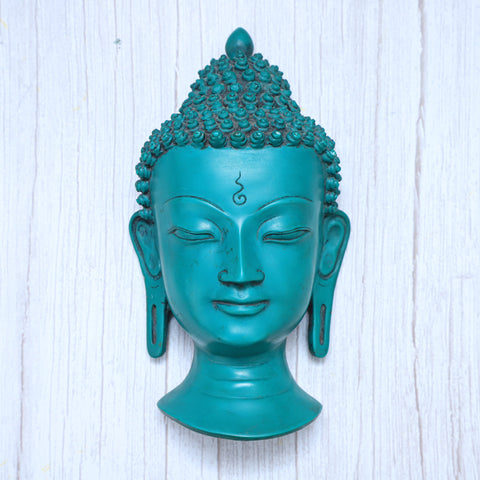 Resin green Buddha Face Mask Wall Hanging