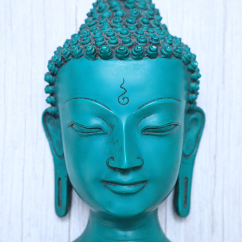 Resin green Buddha Face Mask Wall Hanging