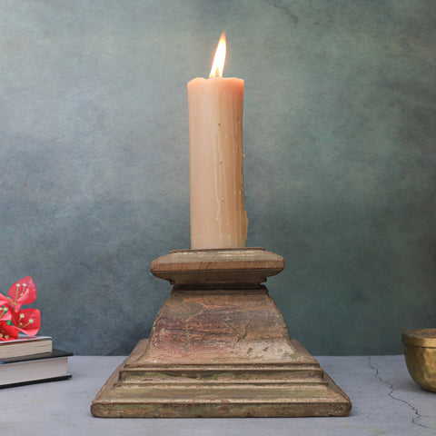 Antique Wood Candle Stand