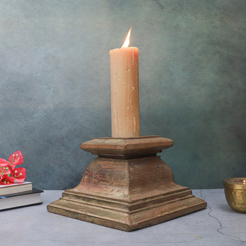 Antique Wood Candle Stand