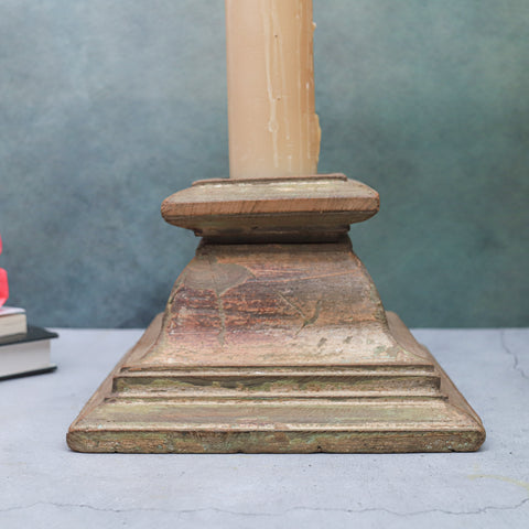 Antique Wood Candle Stand