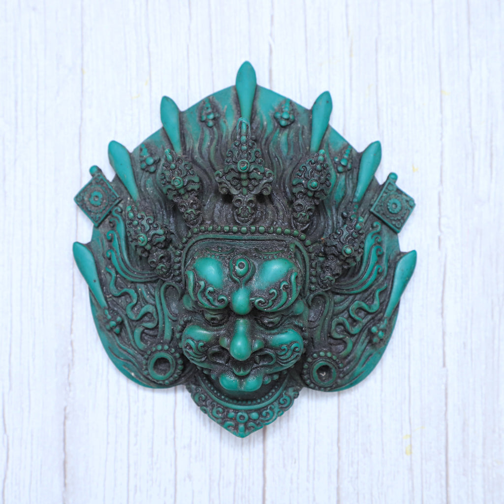 Resin Green Bhairav Face Mask