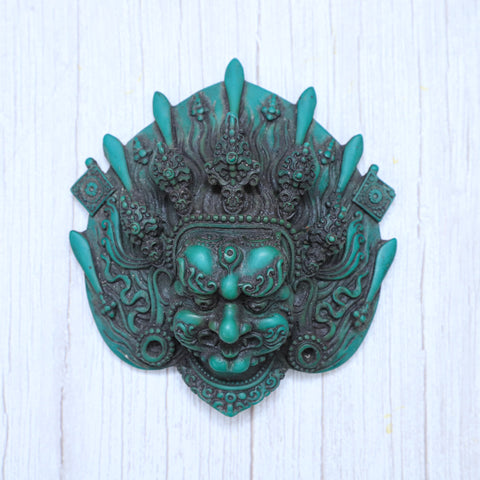 Resin Green Bhairav Face Mask