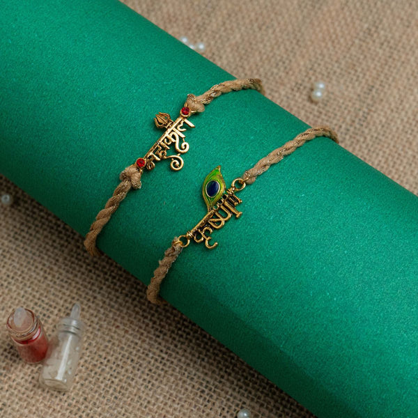 Mahakal & Krishna Rakhi Combo  (Roli + Chawal)