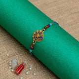 Peacock Dancing Rakhi in Thread For Brother With Roli Chawal