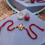 Kids Bal Hanuman Rakhi in Thread with Roli Chawal
