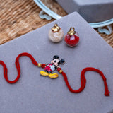 Kids Mickey Mouse Rakhi in Thread with Roli Chawal