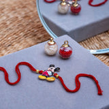 Kids Mickey Mouse Rakhi in Thread with Roli Chawal