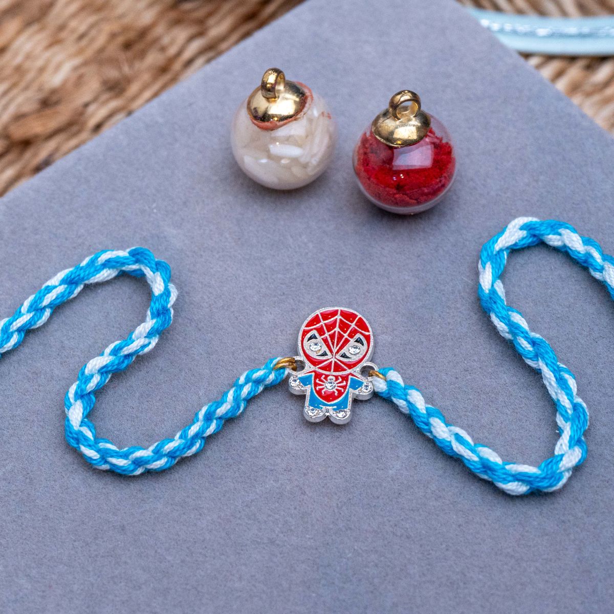 Kids Superhero Spiderman Rakhi for With Roli Chawal