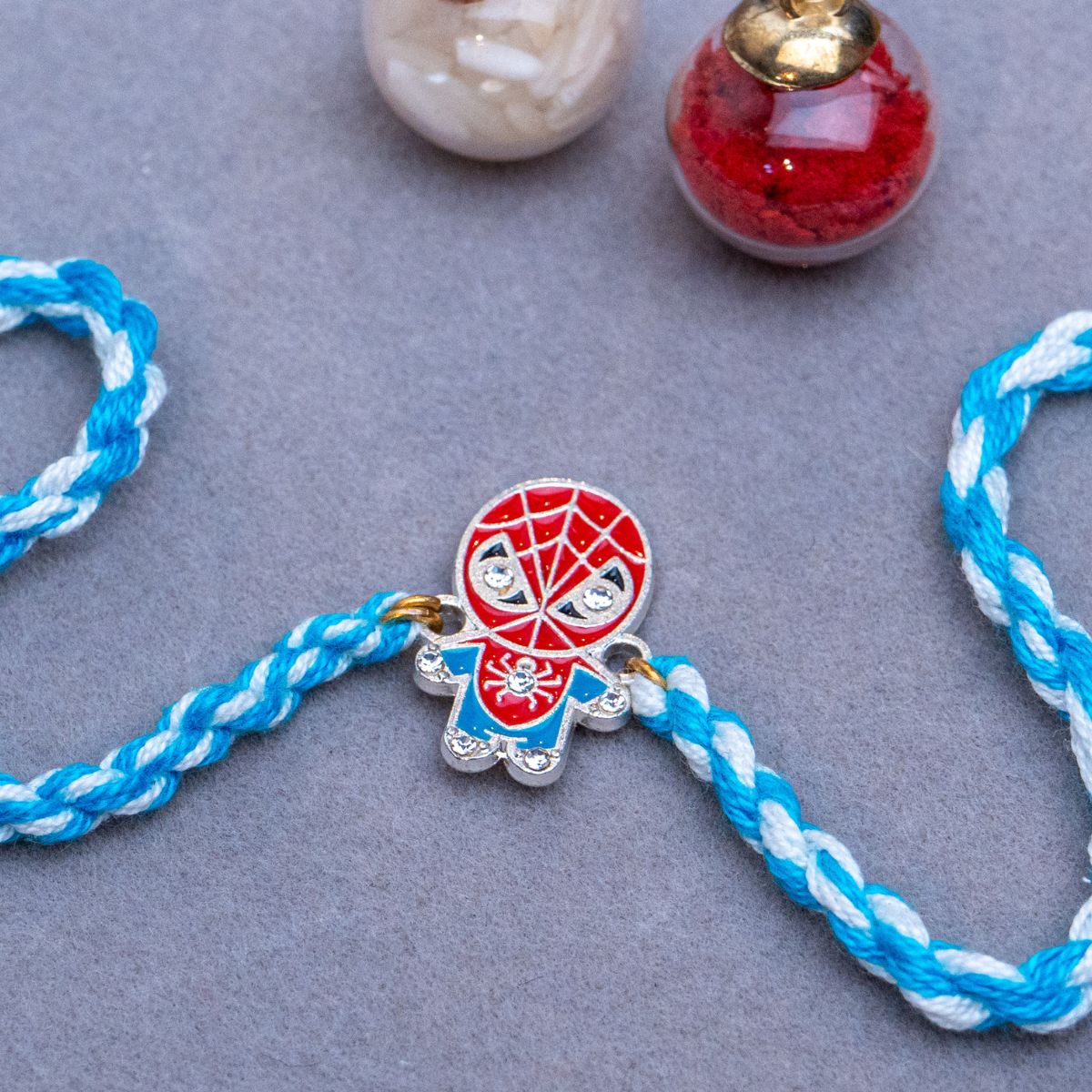 Kids Superhero Spiderman Rakhi for With Roli Chawal