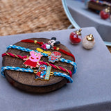 Kids Cartoon Rakhi Pack of 4 with Roli Chawal (Mickey, Spiderman, Doraemon & Peppa Pig)