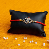 OM Rakhi for Bhai Swarovski Studded with Adjustable Thread & Roli Chawal