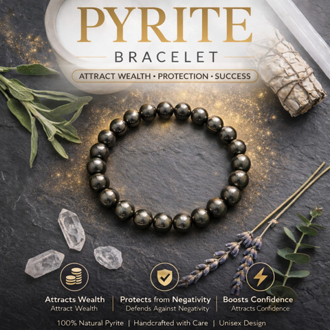 Raw Pyrite Bracelet For Money, Opportunities, and Abundance