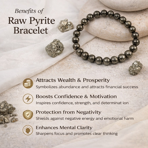 Raw Pyrite Bracelet For Money, Opportunities, and Abundance