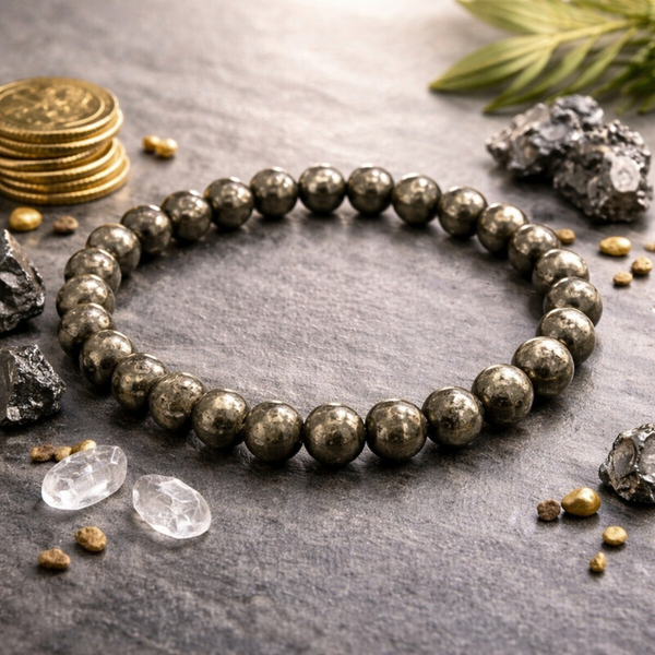 Raw Pyrite Bracelet For Money, Opportunities, and Abundance