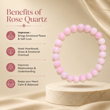 Rose Quartz Bracelet for Emotional Peace & Improve Relationship