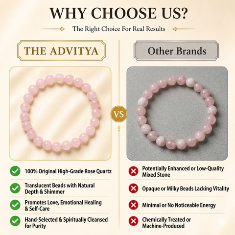 Rose Quartz Bracelet for Emotional Peace & Improve Relationship