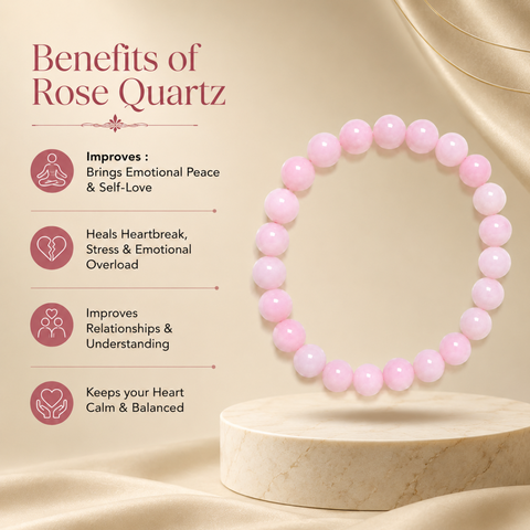 Rose Quartz Bracelet for Emotional Peace & Improve Relationship