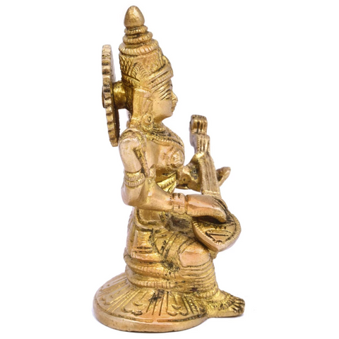 Vidyavati,saraswati,vanda devi,Saraswati Mata,Brahmani,Hansvahini,Brass Goddess Saraswati Sitting