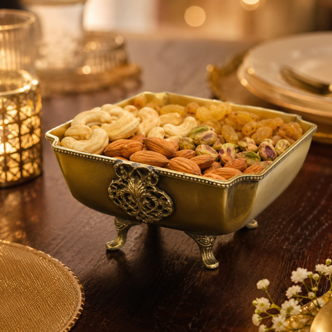Square Brass Urli Water Bowl for Decor| 3.5 Inch