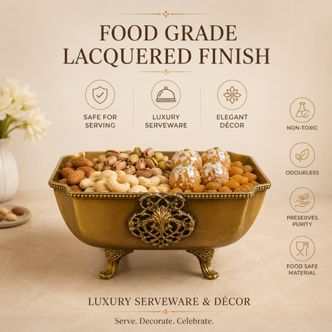 Square Brass Urli Water Bowl for Decor| 3.5 Inch