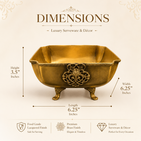 Square Brass Urli Water Bowl for Decor| 3.5 Inch