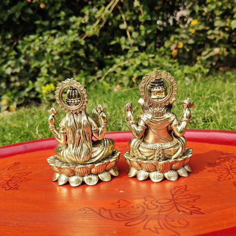 Superfine Brass Ganesh Laxmi Idol