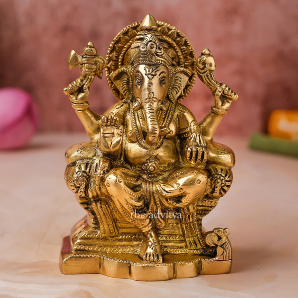 Raja Ganesha Brass Statue