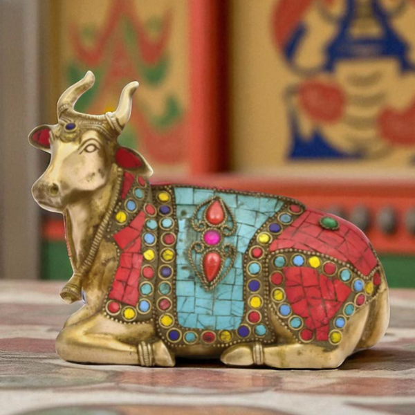 Nandi Bull Mosaic Stone statue