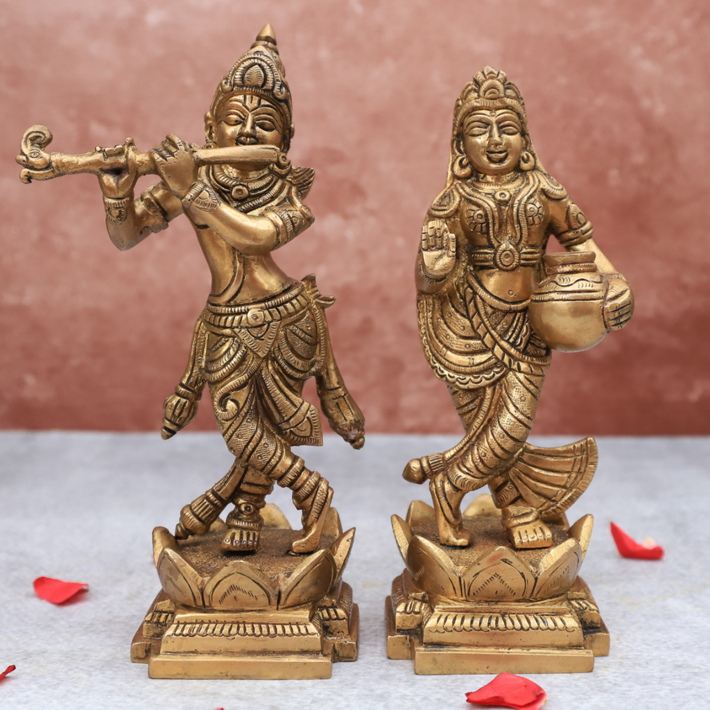 Handcrafted Brass Radha Krishna idol