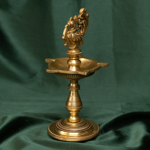 Brass Peacock Diya/Lamp Panchmukhi for Decoration