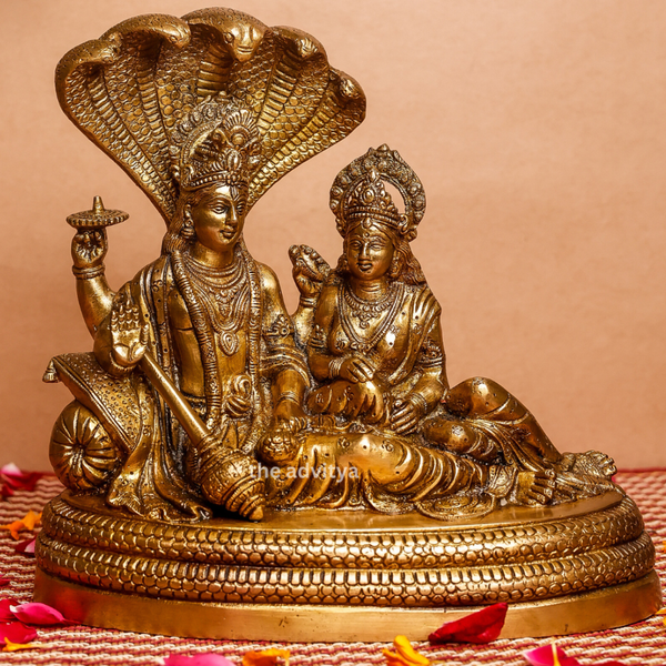 Brass Vishnu Laxmi Statue