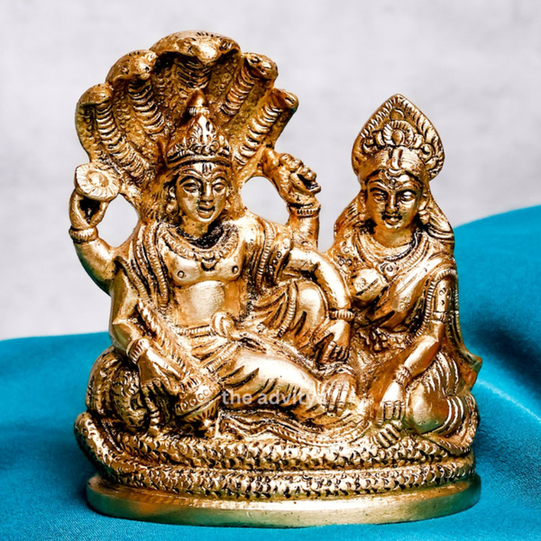 Brass Vishnu and Lakshmi Idol