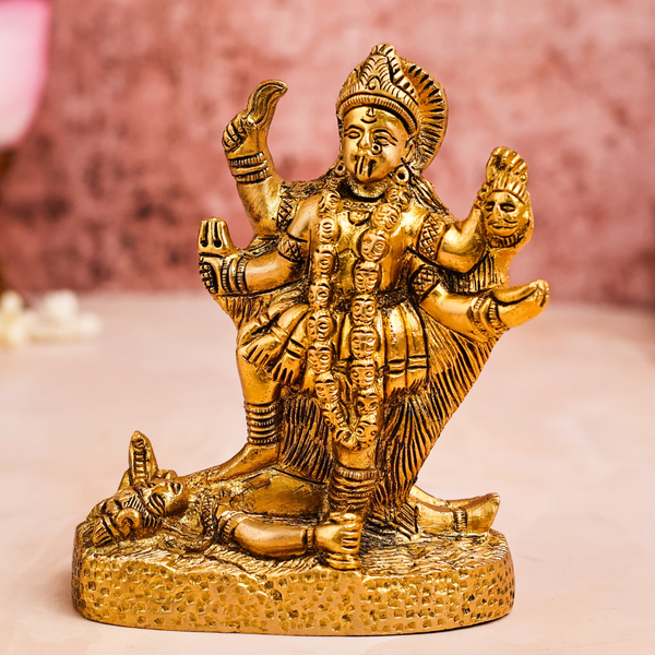 Brass Maa Kali on Shiva Statue