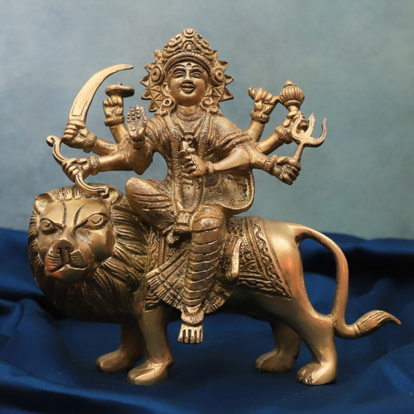 Brass Eight Hands Durga Idol