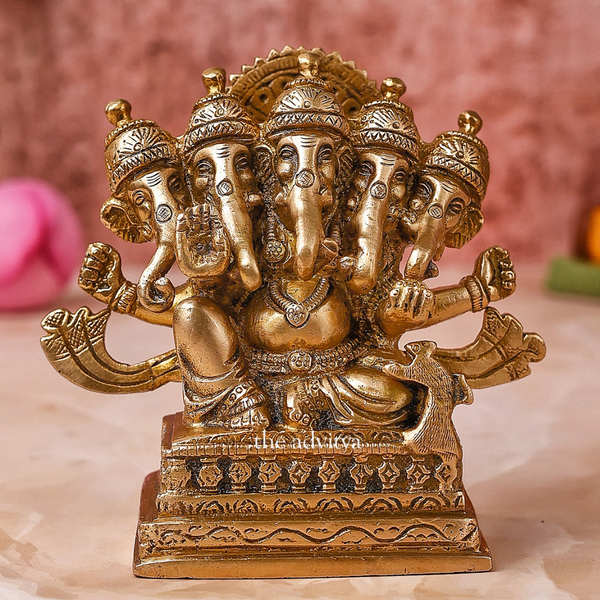 Pancha Mukhi Ganesha Brass Statue