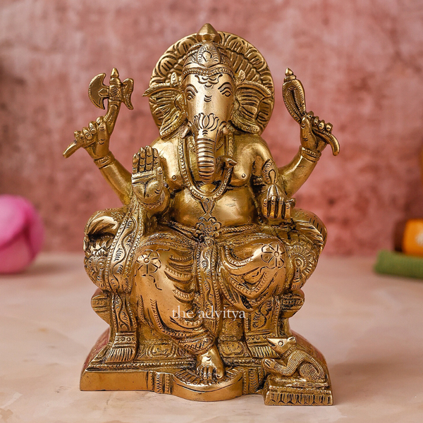 Ganesha Sitting With Mushak
