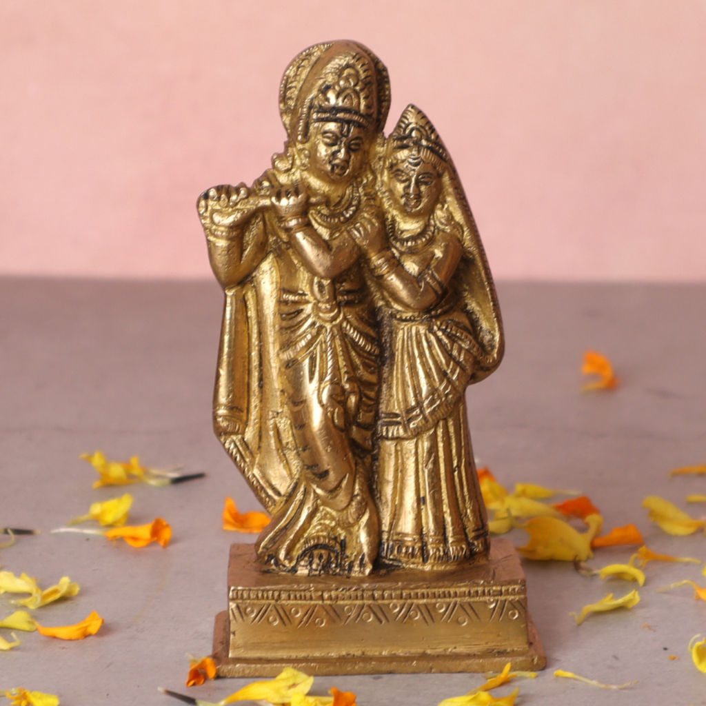 Radha Krishna statue Standing On Base