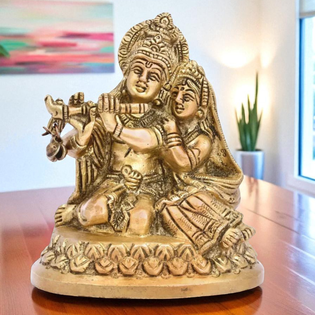 Radha Krishna Sitting Statue