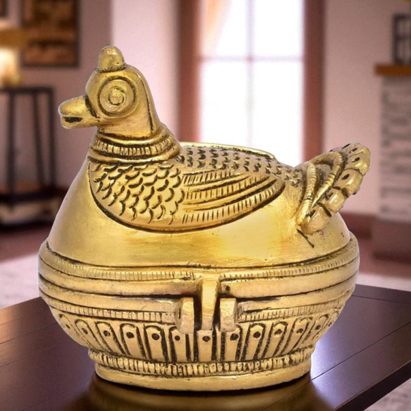 Peacock Brass Sindoor Box