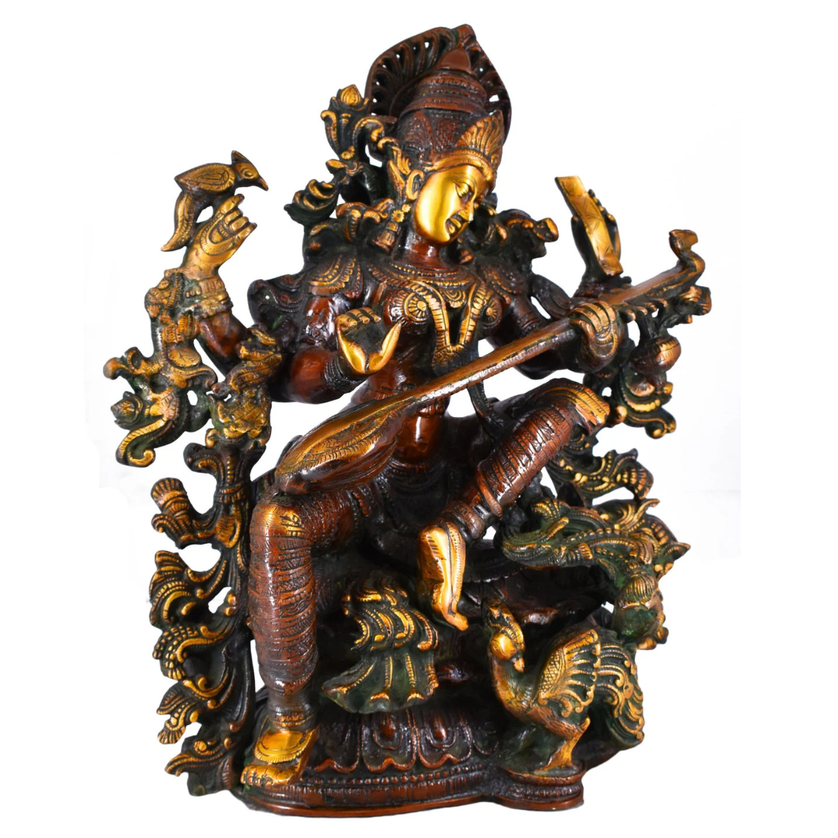 Brass Saraswati Brown color