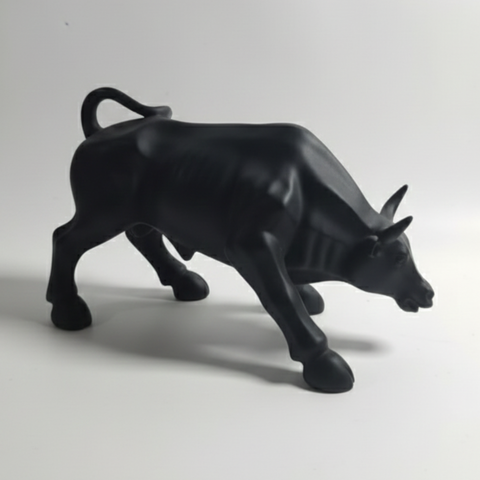 Black Bull Statue In Resin -  11 inch |Symbol of Strength And Power