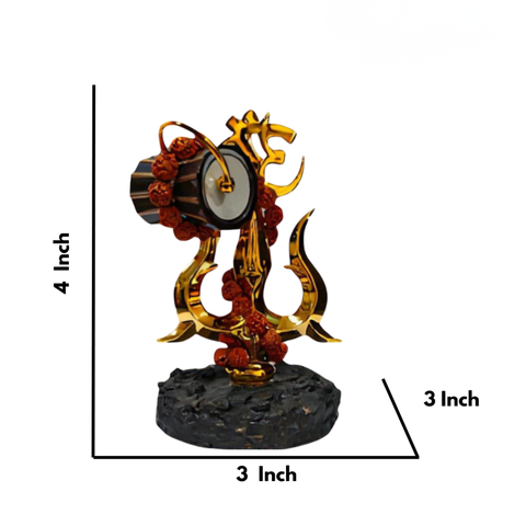 Om Trishul Damru Showpiece with Rudraksha